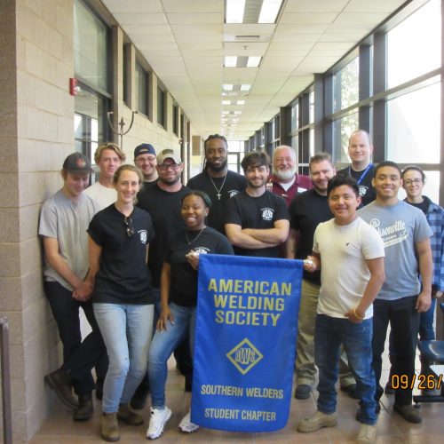 Members of AWS Student Chapter @ Savannah Tech pose for picture during 9/26/19 Atlanta Section visit
